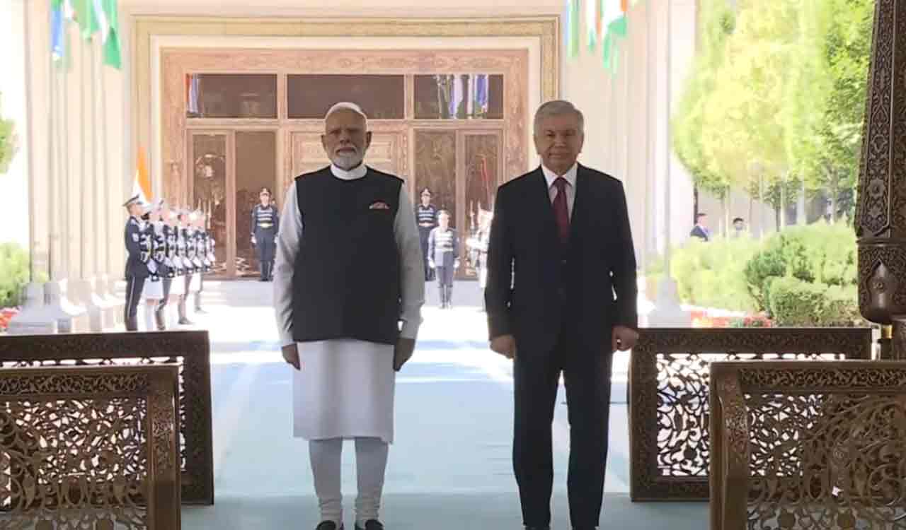 PM Modi receives ceremonial welcome in Uzbekistan, holds talks with Mirziyoyev
