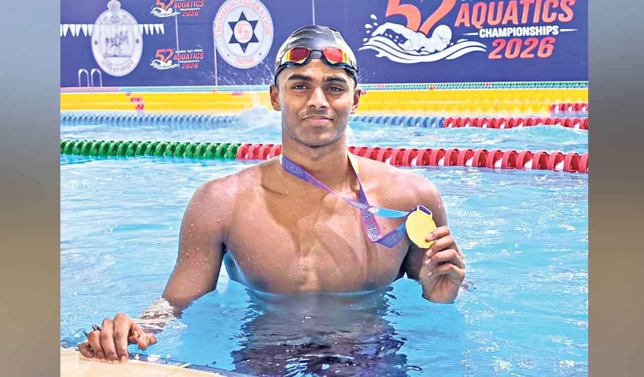 Telangana swimmer Suhas Preetham wins gold in 50m backstroke at Junior Nationals