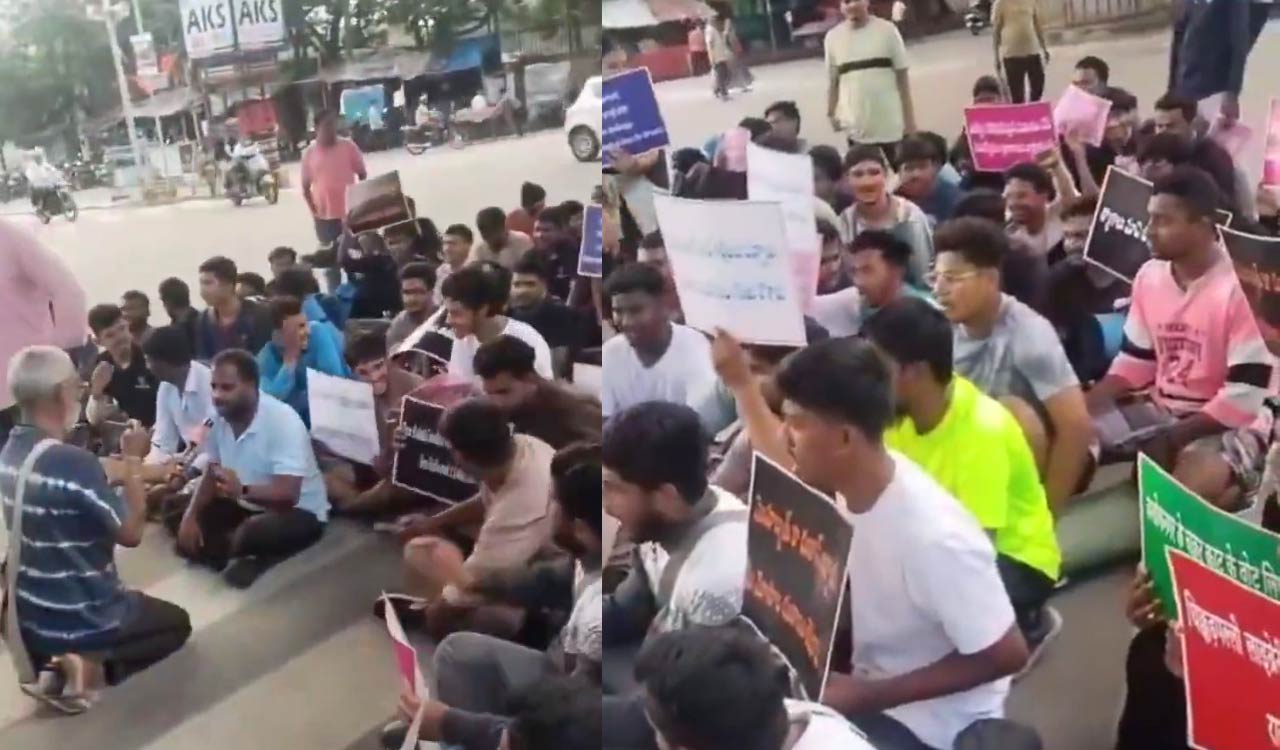 Unemployed youth protest in Hyderabad, demand recruitment for 19,000 police posts