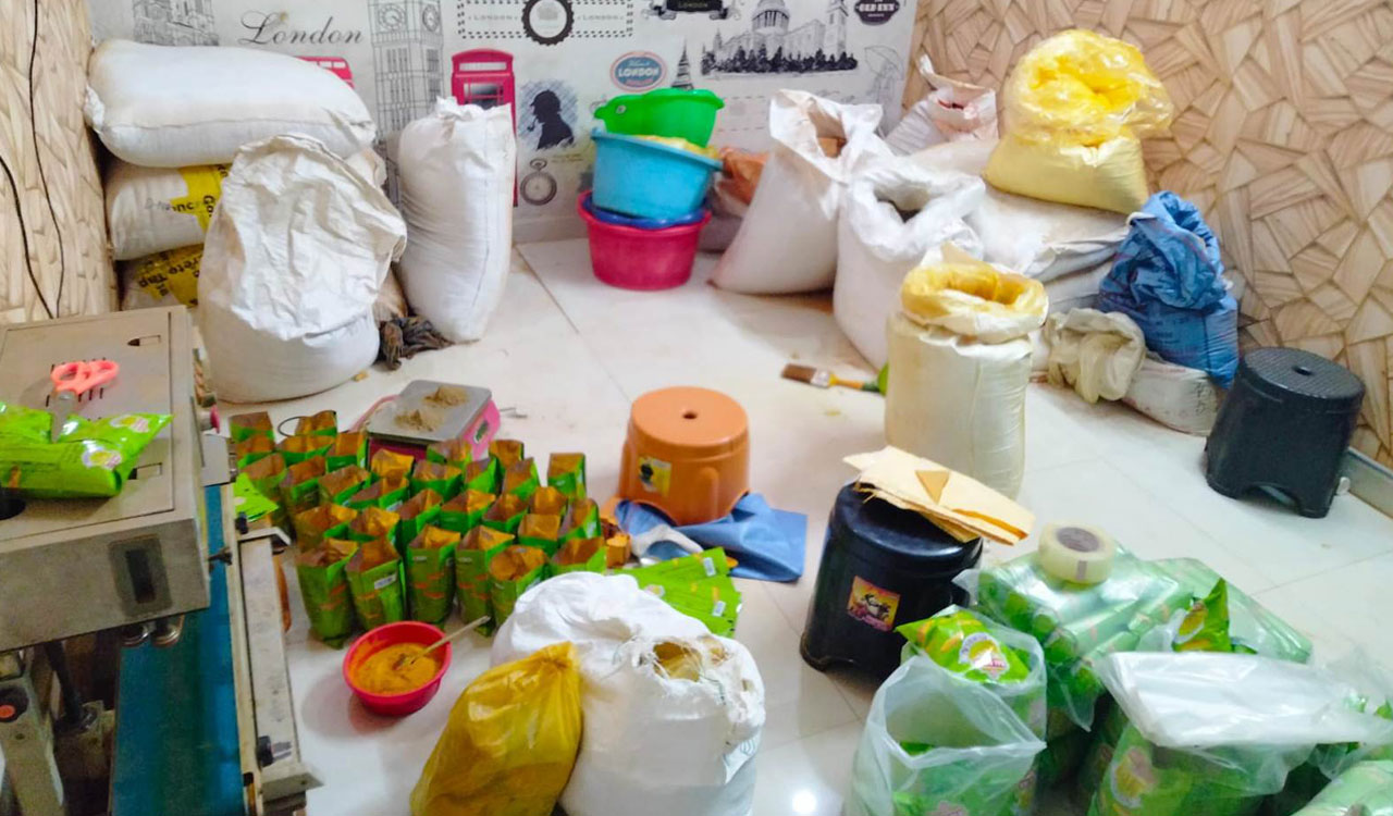 Malkajgiri police raid spice unit, seize 10.89 tonnes of adulterated powders