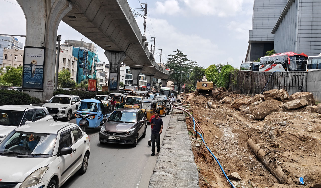 Raidurg Metro traffic woes persist as road widening awaits