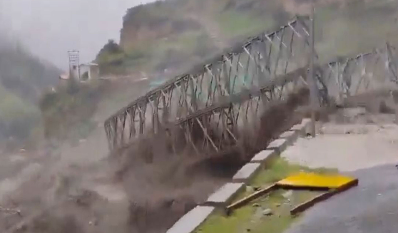 Uttarakhand: Bailey bridge washed away in flood, BRO driver missing