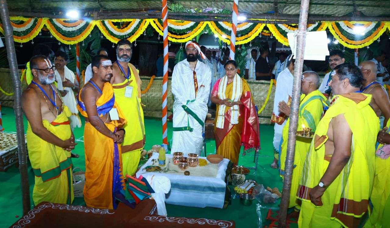 Telangana holds Varuna Yagam at Nagarjuna Sagar seeking good rains
