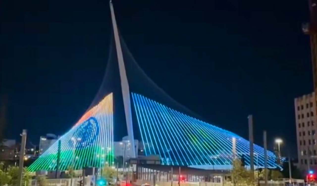 Jerusalem bridge lit up in Indian tricolour to celebrate 80th Independence Day