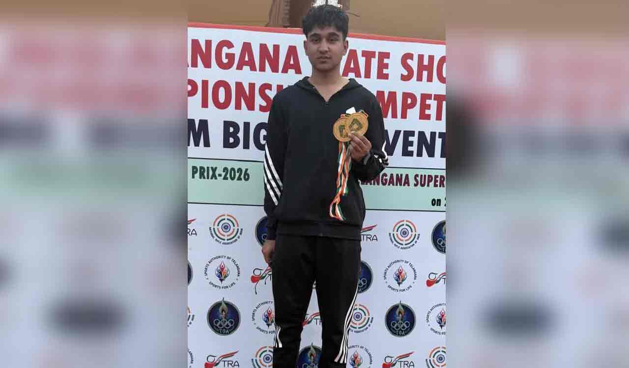 Raiyan Faisal wins two golds, sets Telangana shooting record