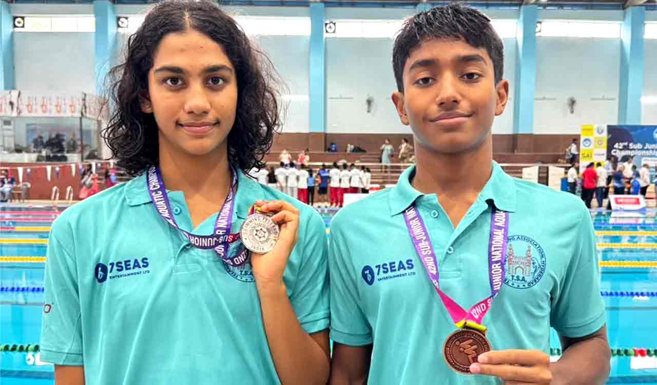 Telangana swimmer Aarush Das wins bronze in Jaipur