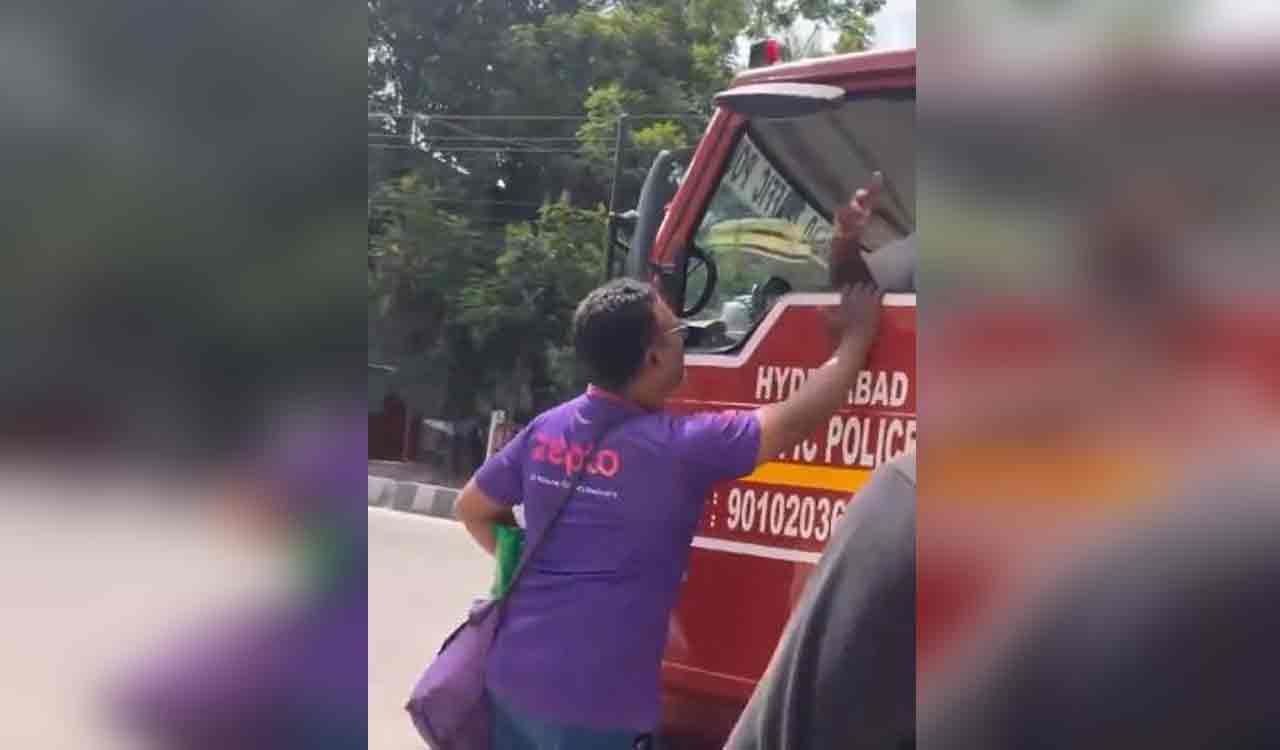 Hyderabad video: Zepto delivery partner pleads with police after bike is seized
