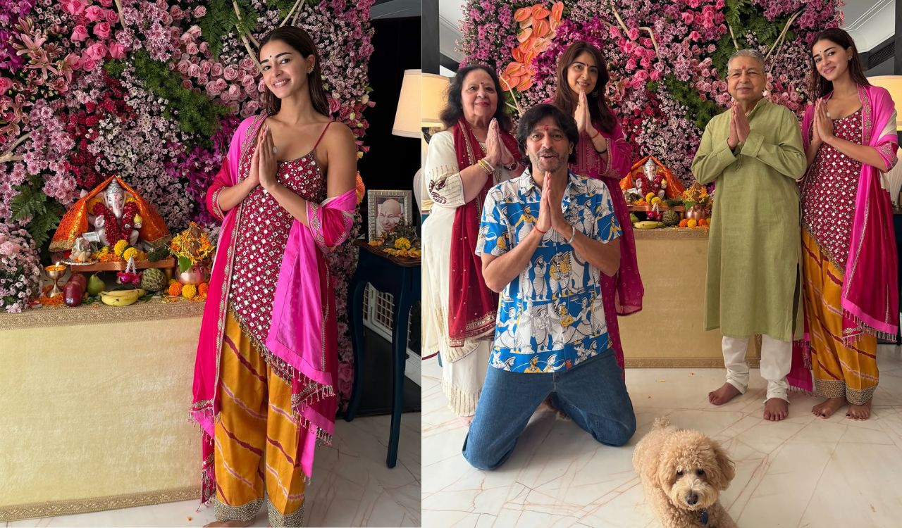 Ananya Panday welcomes Ganpati Bappa home with family
