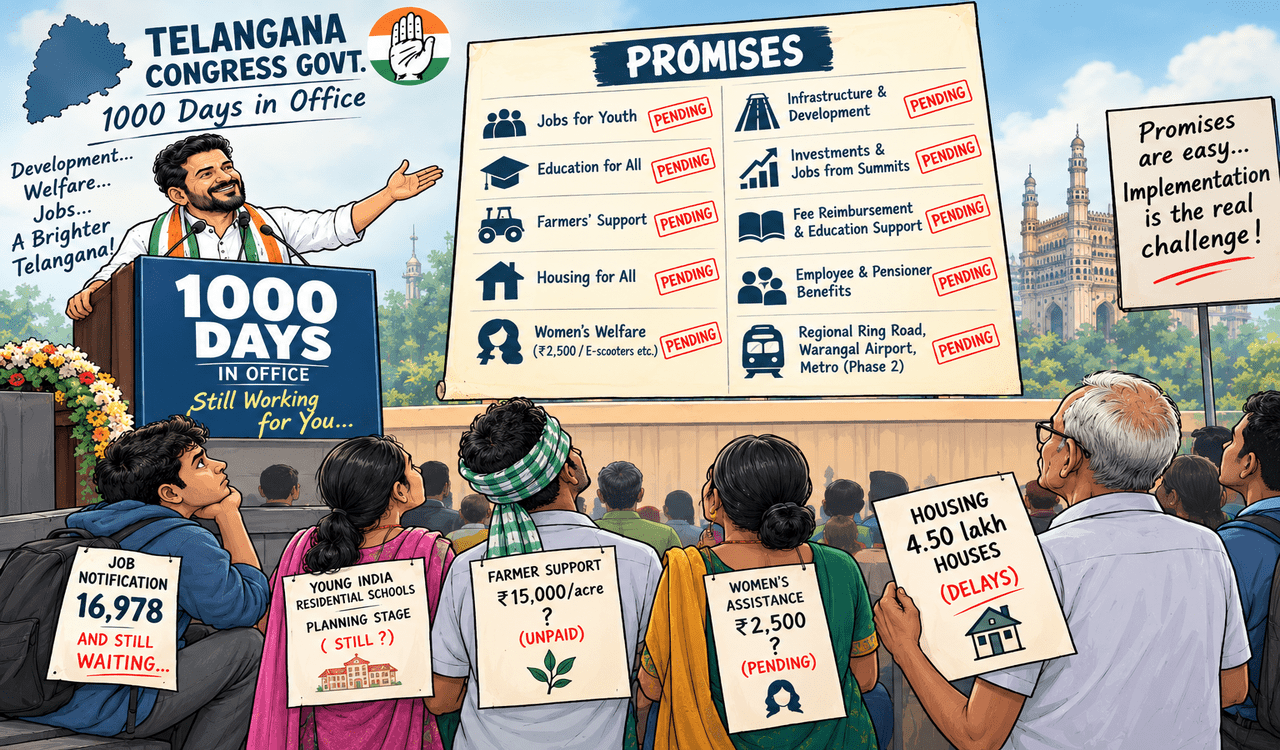 Opinion: 1,000 days on, Telangana’s Congress govt faces the test of delivery