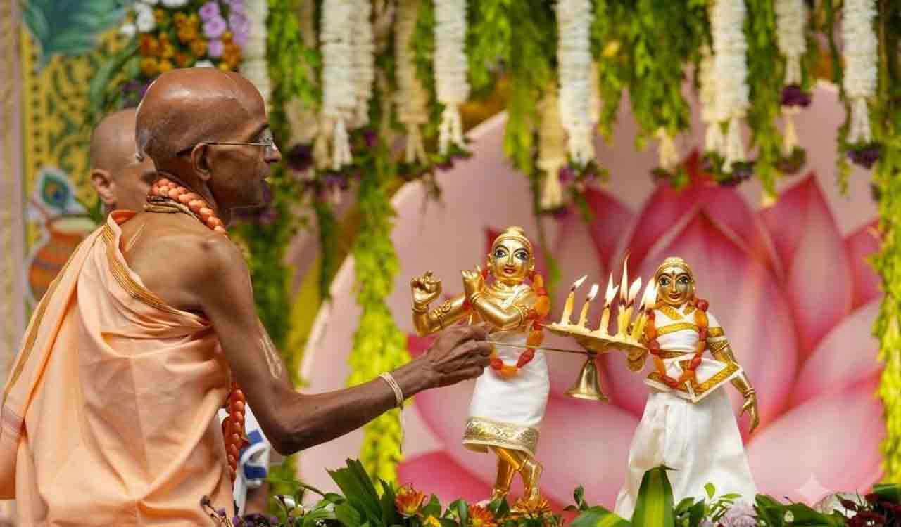 Sri Radhastami celebrated at Hare Krishna Golden Temple in Hyderabad