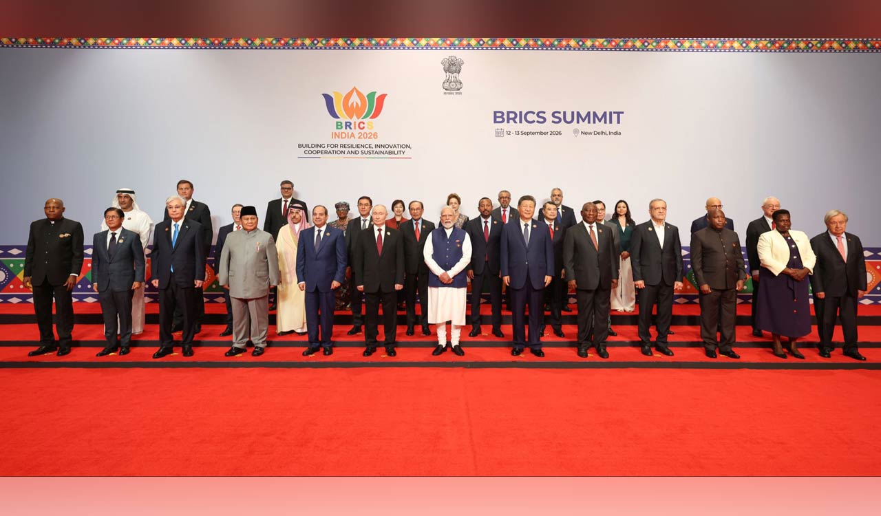 Modi, BRICS leaders pose for family photo at 18th summit in New Delhi