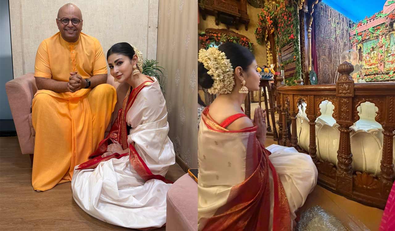 Mouni Roy celebrates Janmashtami with spiritual post, meets Gaur Gopal Das