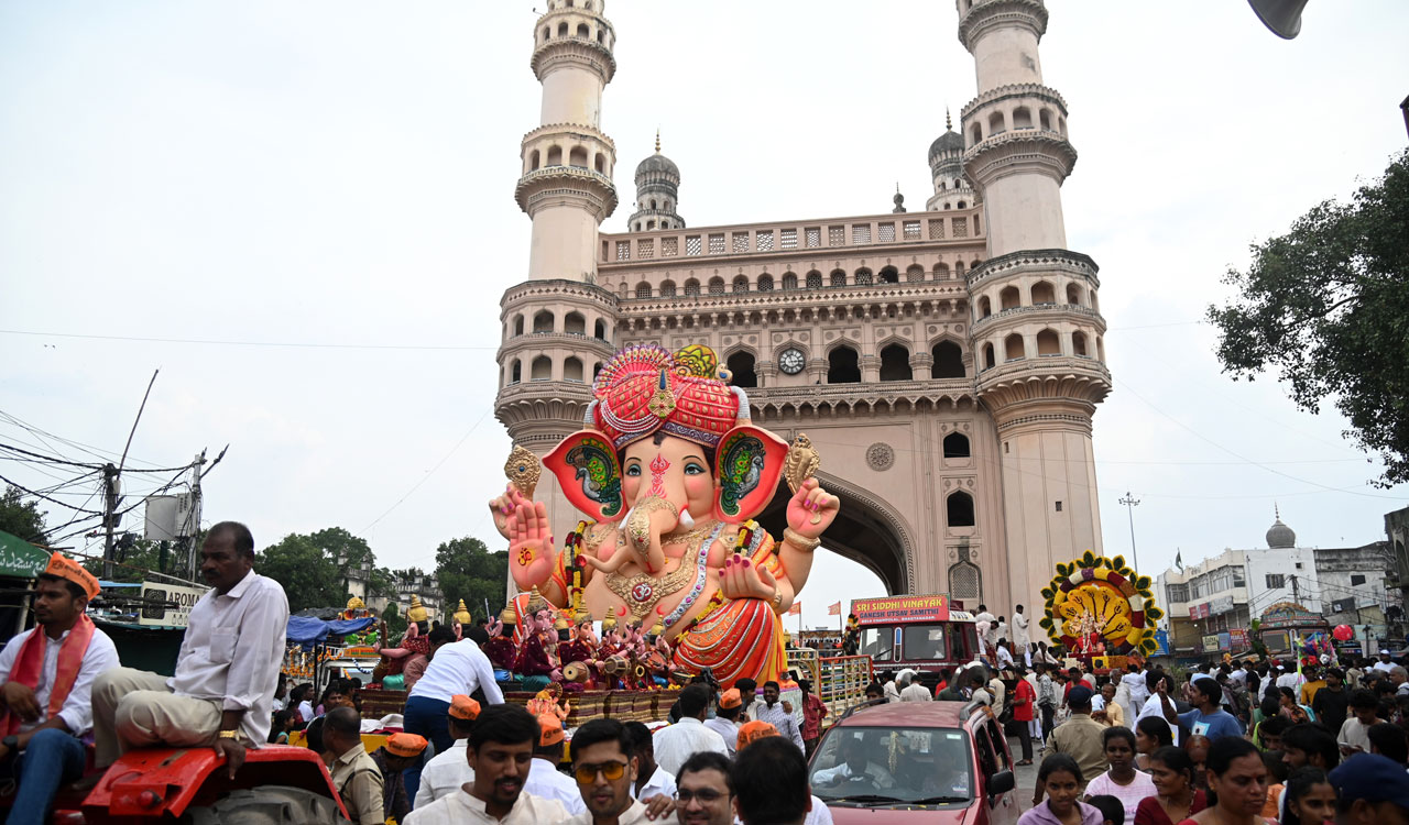 Ganesh immersion procession held amid tight security in Hyderabad’s old city