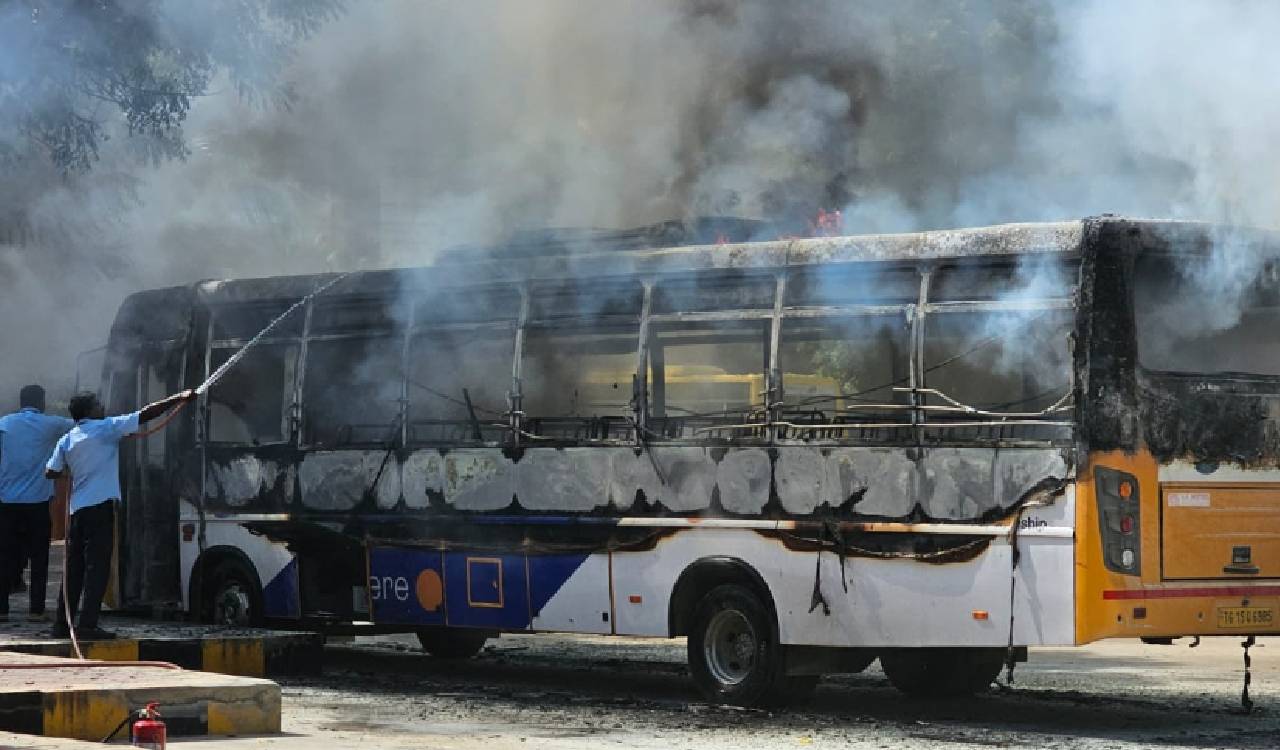 Second bus blaze at Tellapur school sparks outrage among parents