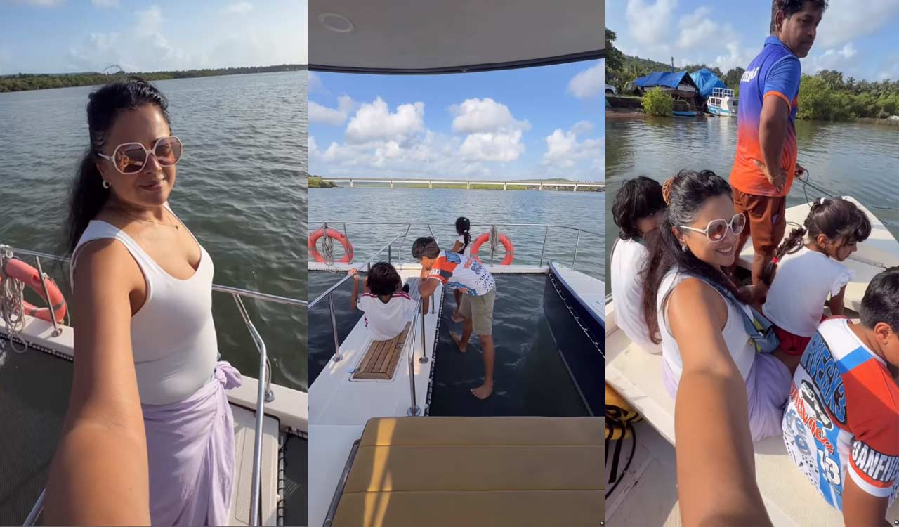 Sameera Reddy shares glimpses of Goa family getaway with children