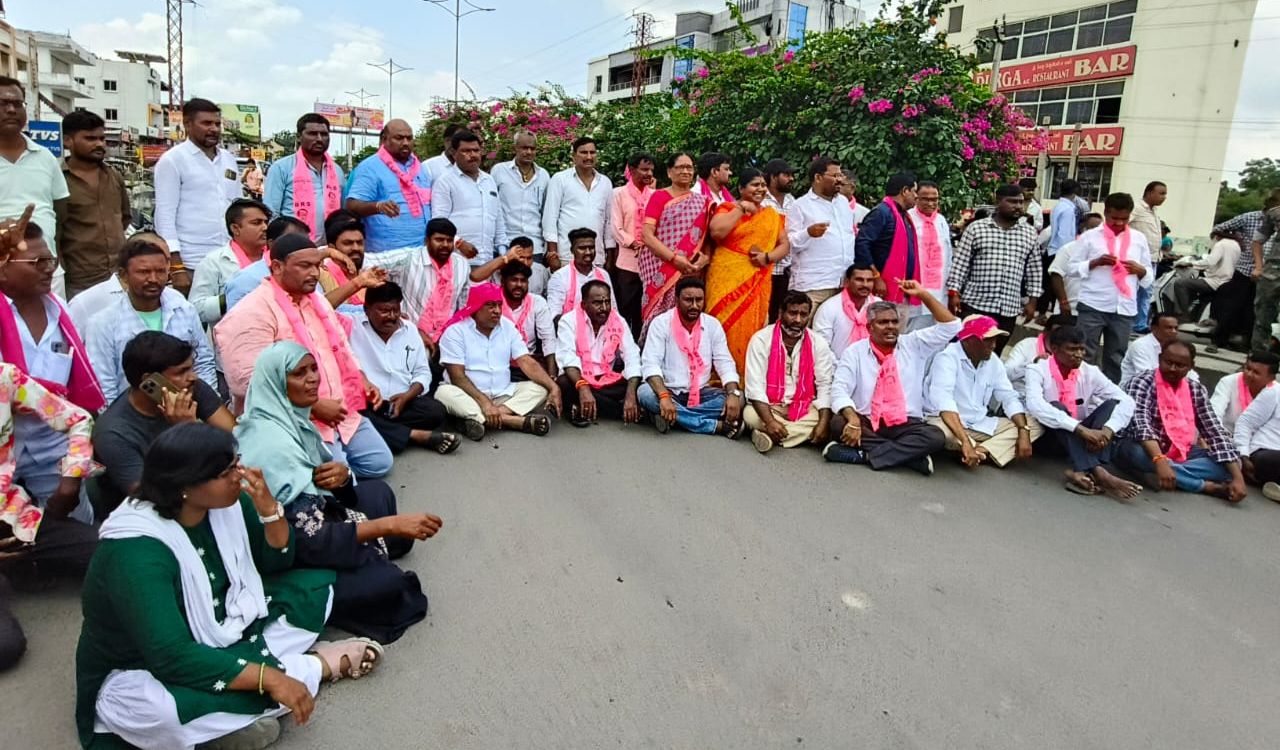 BRS protests erupt across Telangana over arrest of MLAs, MLCs