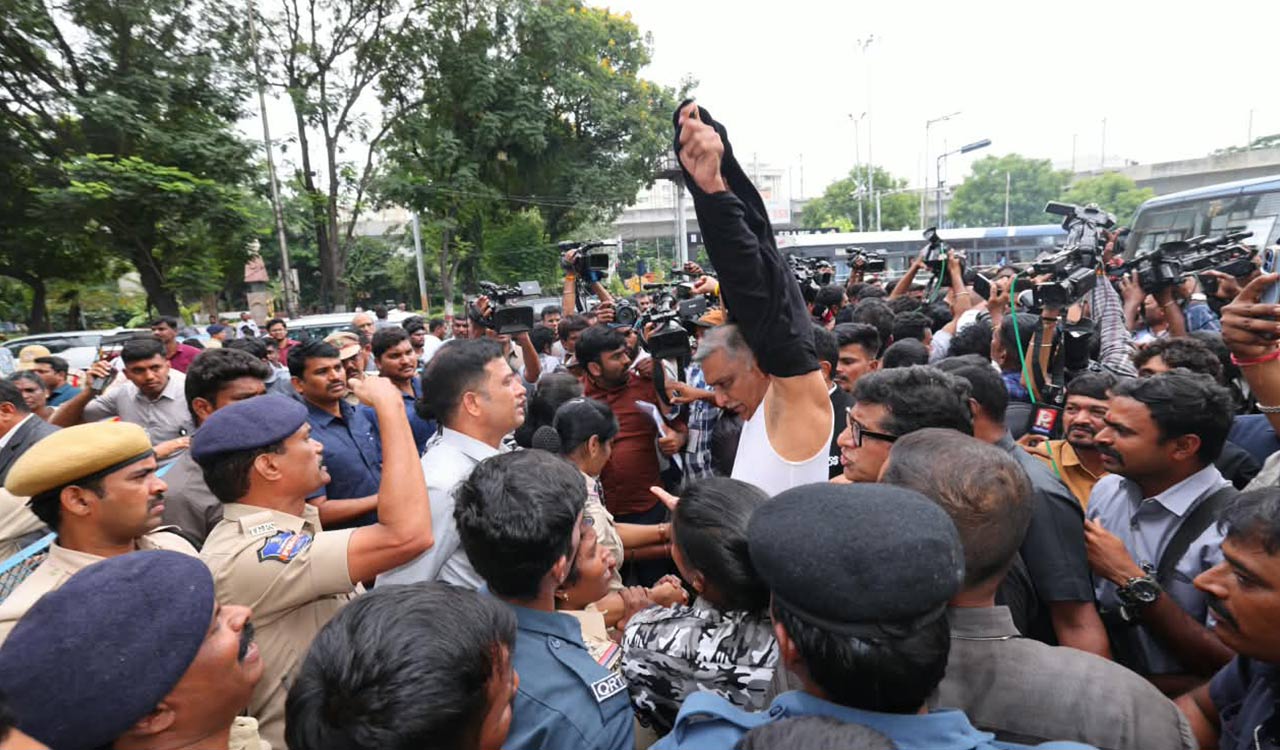 BRS legislators prevented from entering Telangana Assembly, arrested for wearing black T-shirts in protest
