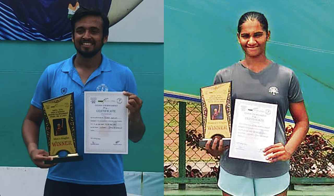 Rishab Agarwal, Harsha Oruganti win AITA tennis singles titles in Hyderabad
