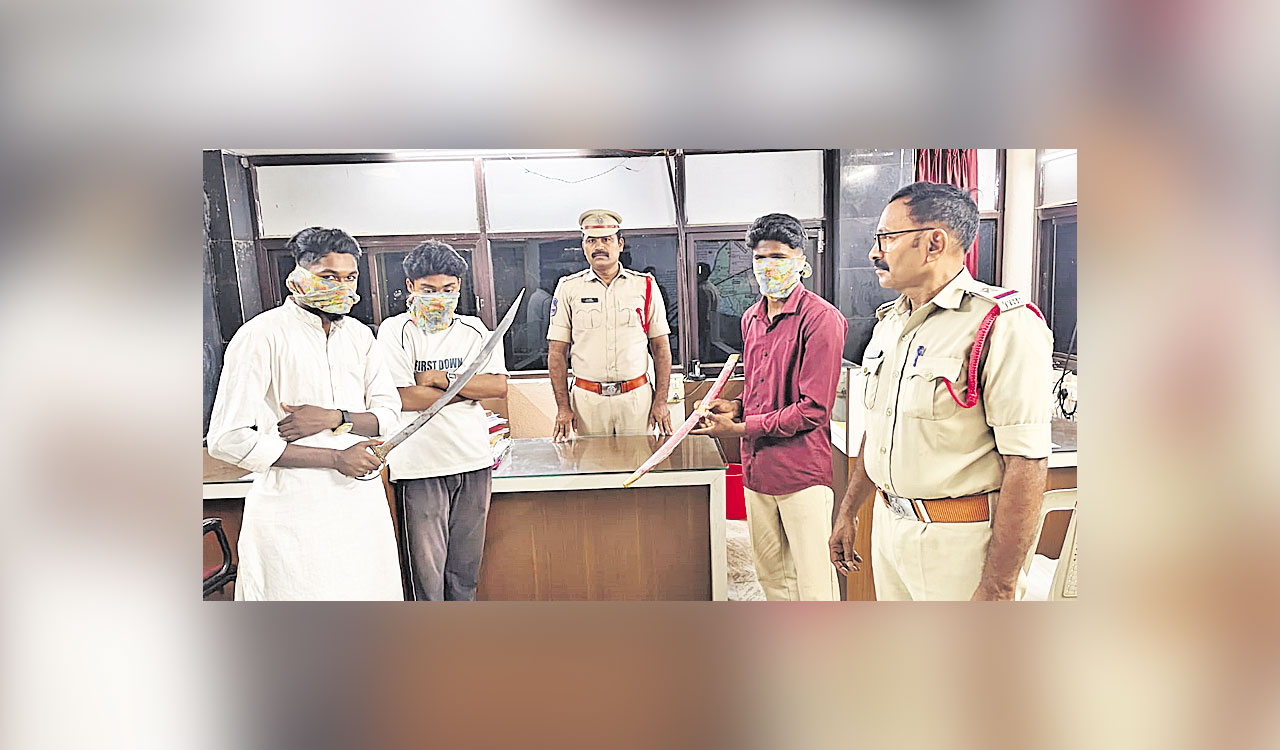 Telangana: Three booked for weapon stunts during birthday celebrations