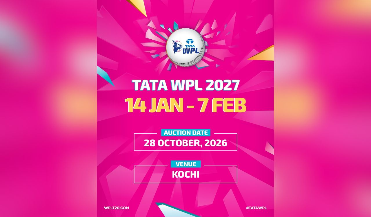 TATA WPL 2027 schedule announced, auction set for October 28