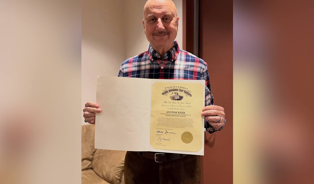 Anupam Kher feted by State of Ohio for his four-decade journey in cinema