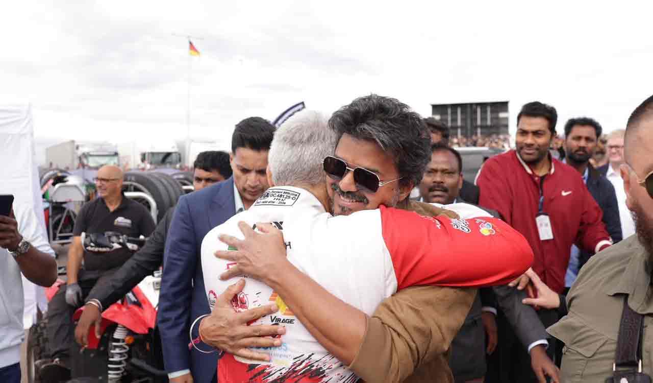 Vijay, Ajith Kumar share warm embrace at Silverstone, delight fans