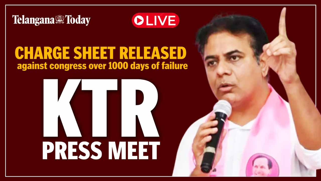 KTR LIVE: Charge Sheet Released Against Congress Over 1,000 Days of Failures