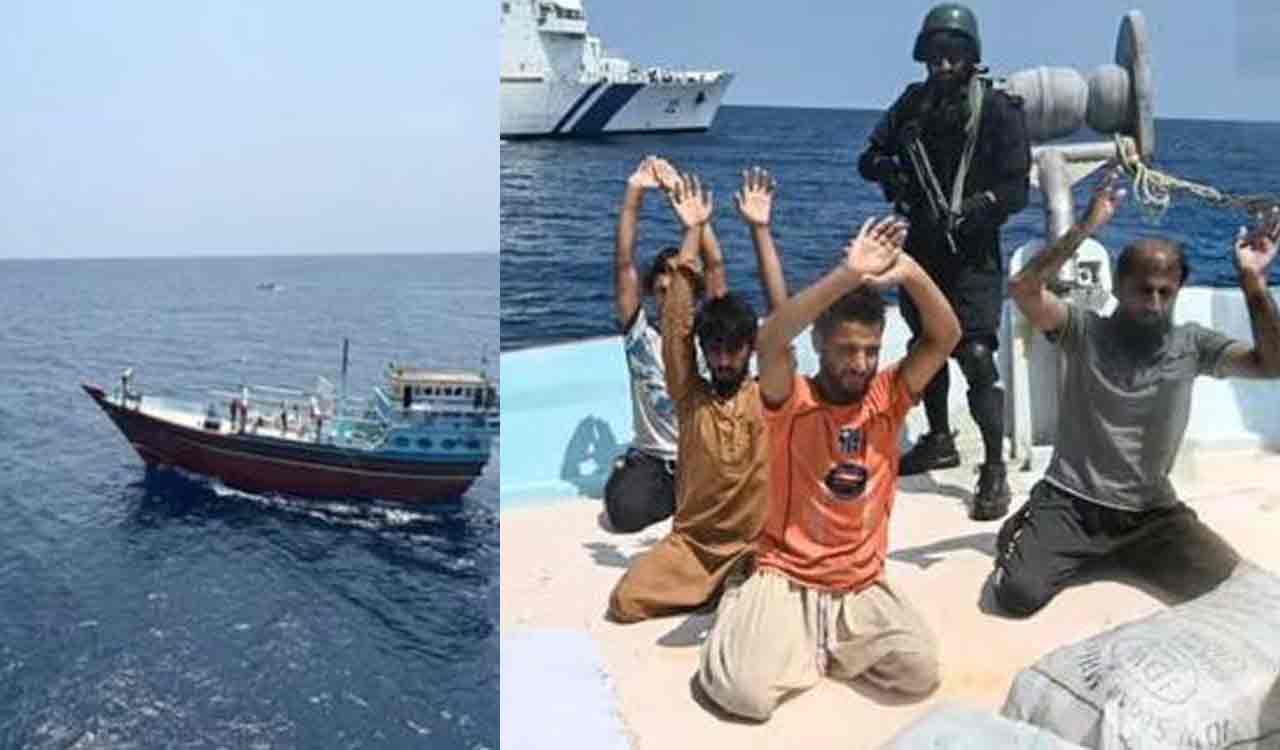 Coast Guard, Gujarat ATS seize drugs worth over Rs 3,000 crore from Iranian boat