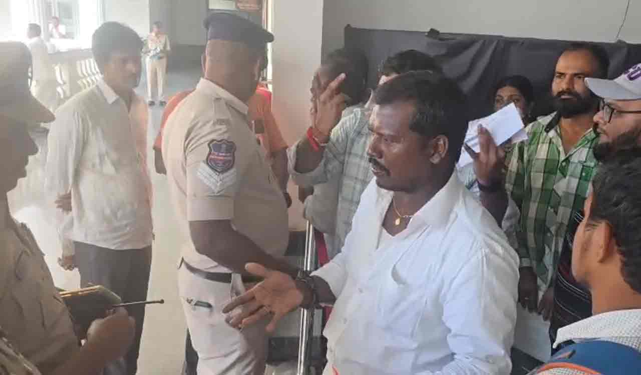 Watch: Hyderabad contractors, retired employees protest over pending bills and benefits