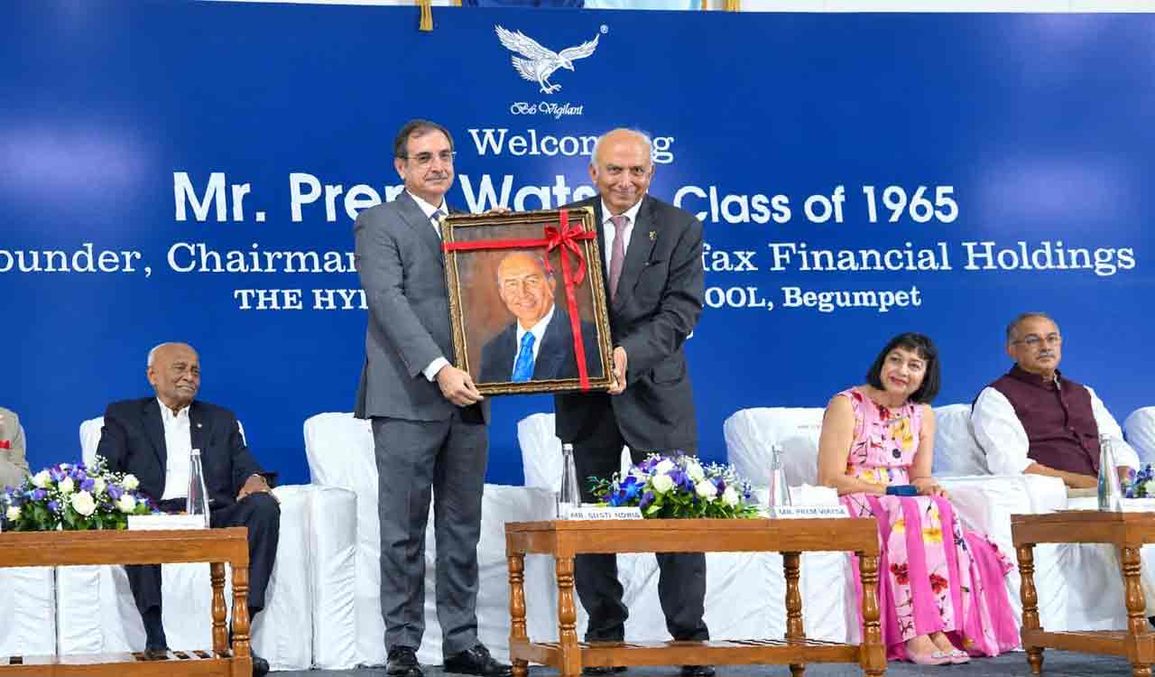 Hyderabad Public School felicitates alumnus Prem Watsa during school visit