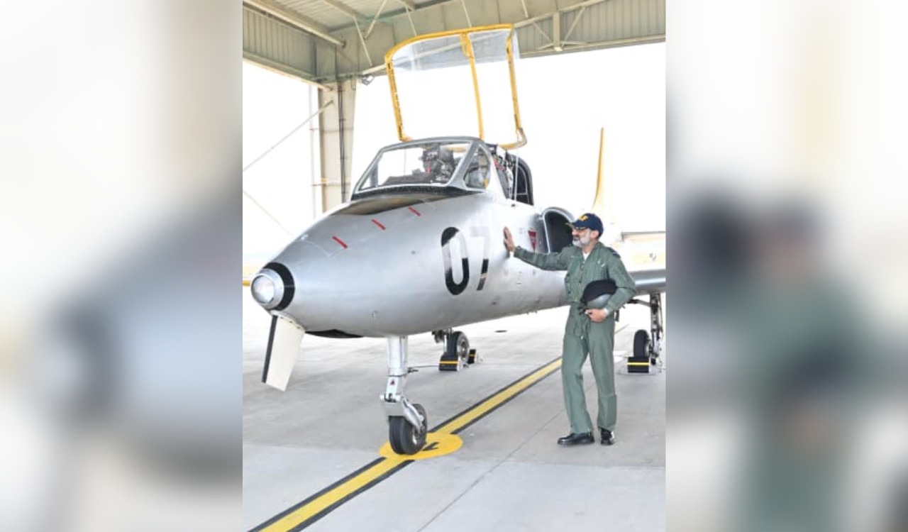 IAF Chief AP Singh flies Kiran aircraft at Dundigal Air Force Academy