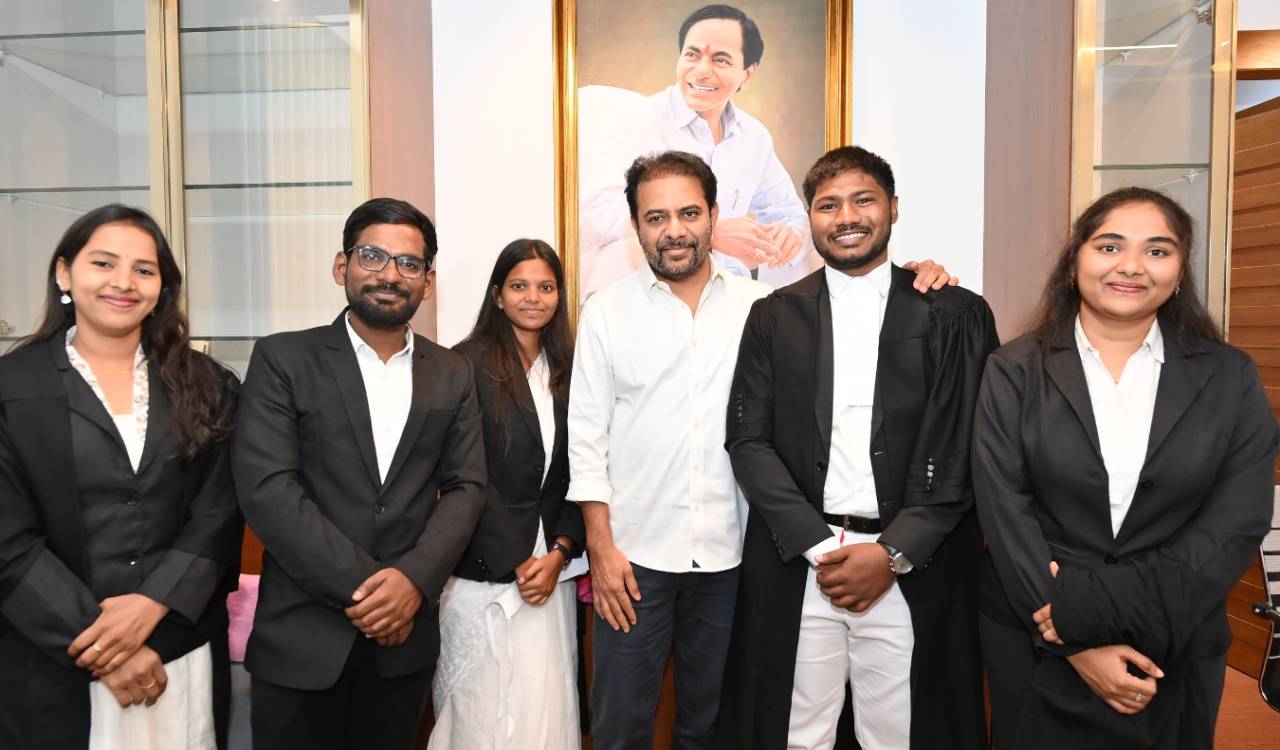 Young lawyers meet KTR, seek blessings as they begin legal careers