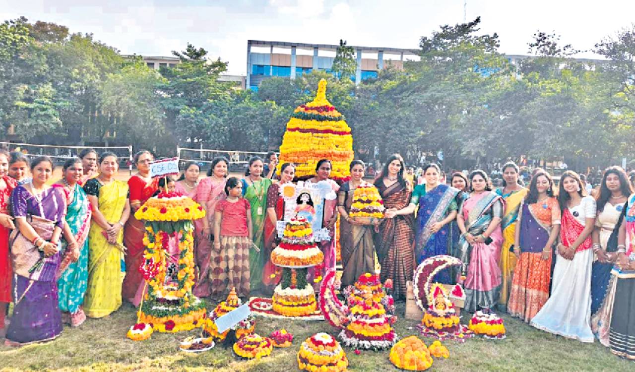 MLRIT celebrates Bathukamma with traditional dances, cultural programmes