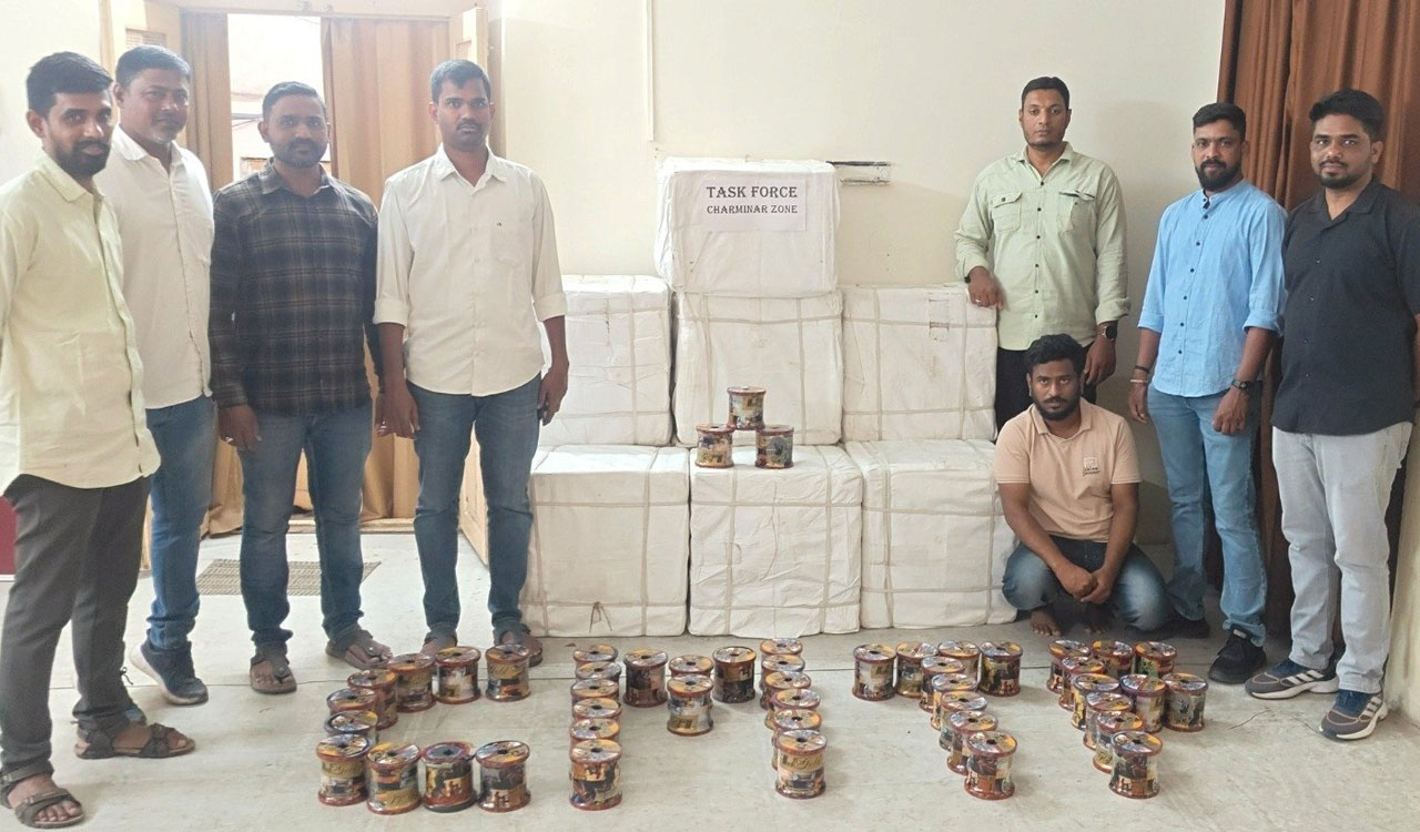 Task Force seizes banned Chinese manja worth Rs 7.50 lakh in Hyderabad