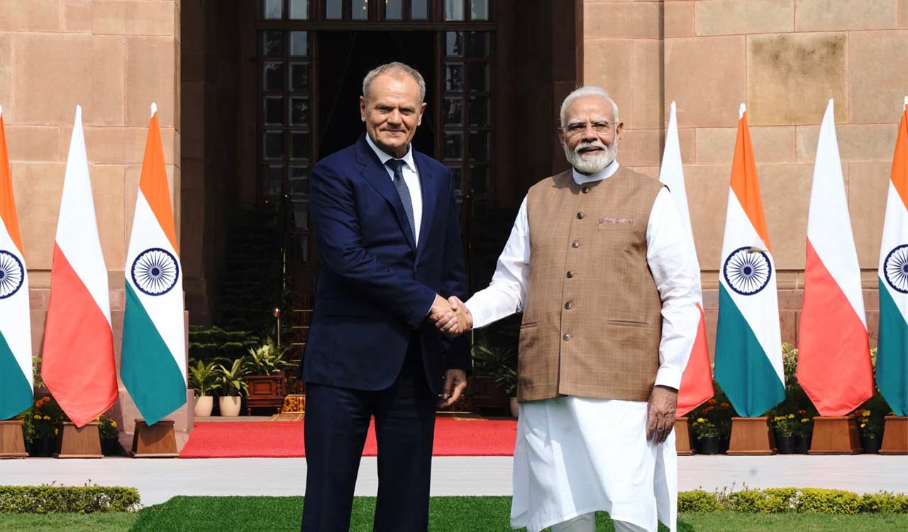 PM Modi, Polish PM Donald Tusk hold talks at Hyderabad House