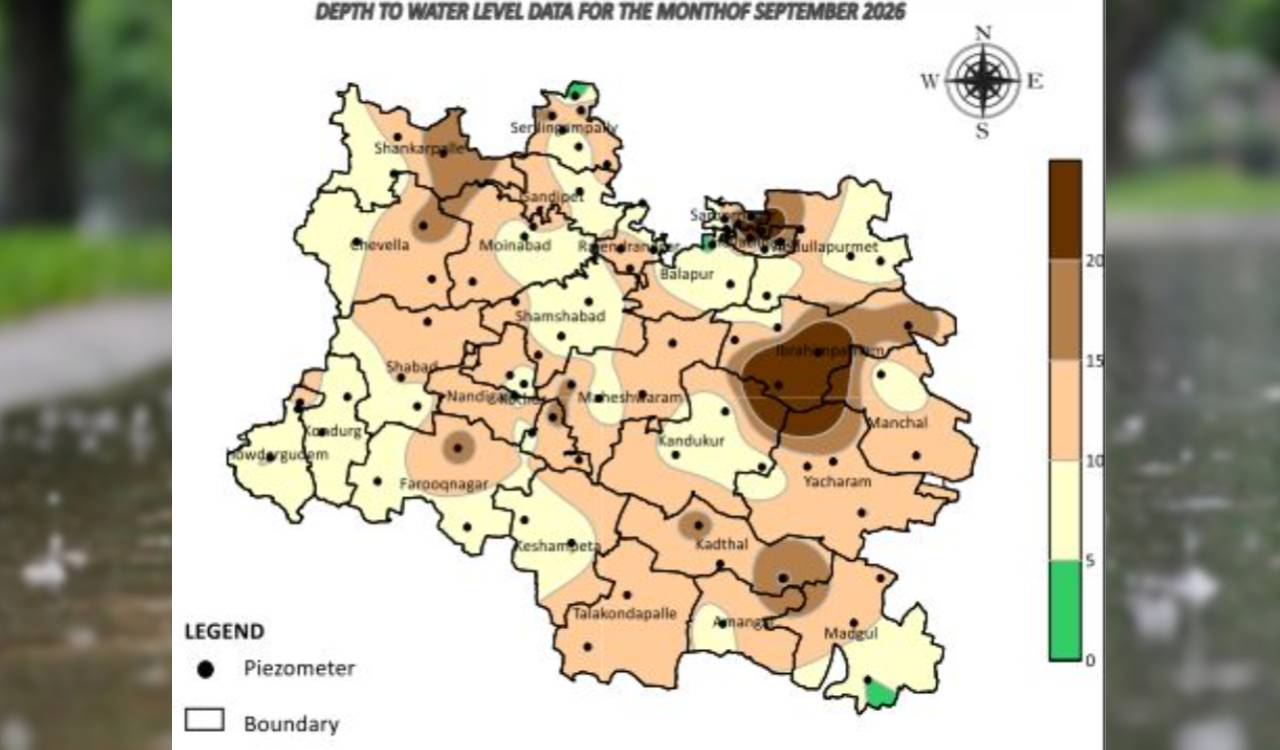 Shamshabad, Hayathnagar and Saroonagar record deficit rainfall; groundwater levels decline: GWD report