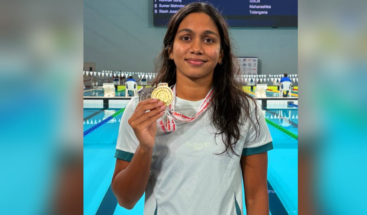 Telangana swimmer Mittapalli Ritvika wins gold, equals Indian 50m breaststroke record