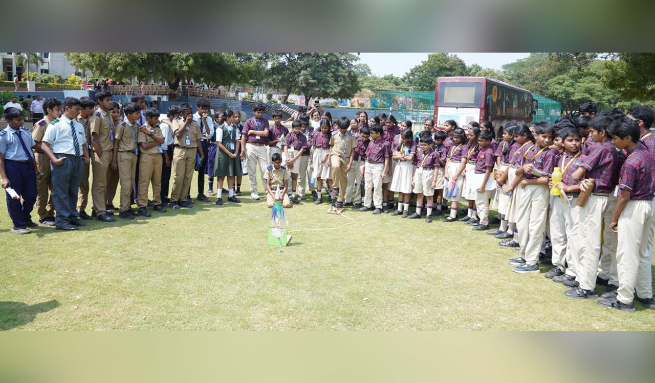 HPS Ramanthapur hosts RISE 2026 rocket innovation event