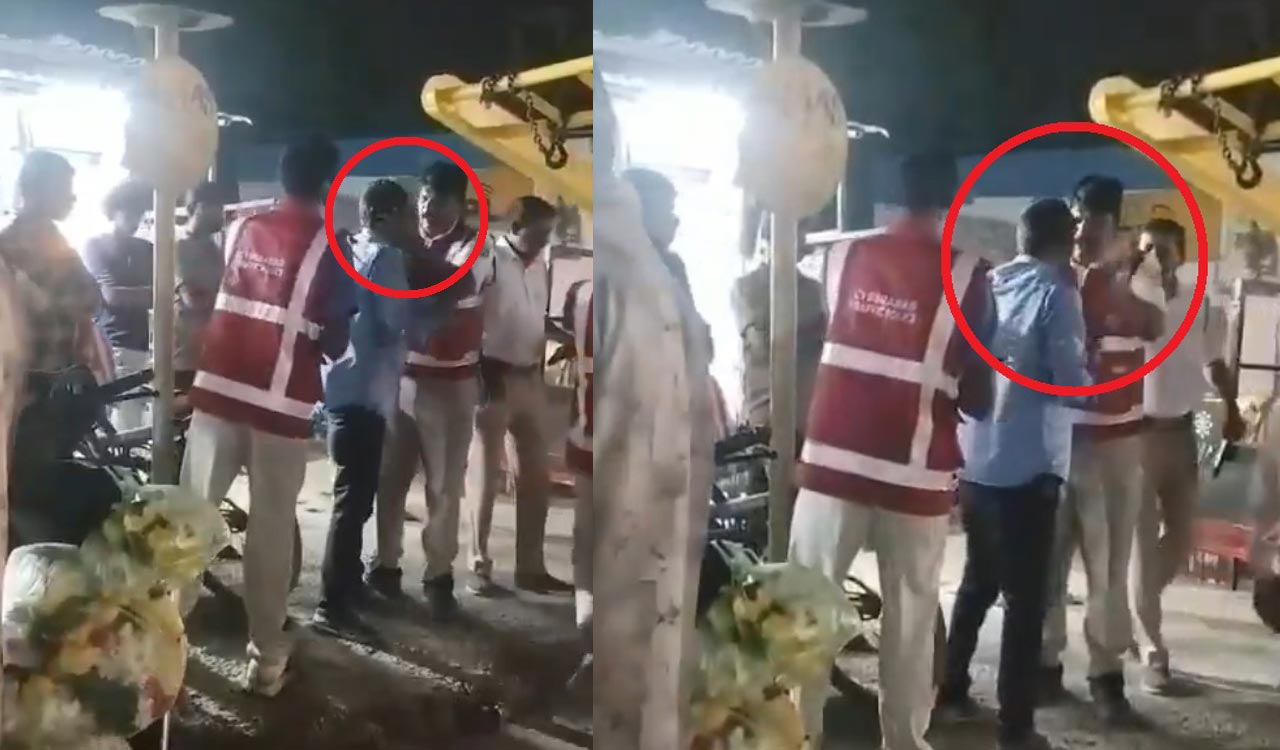 Watch: Medchal traffic head constable allegedly slaps motorist during drunk-driving check