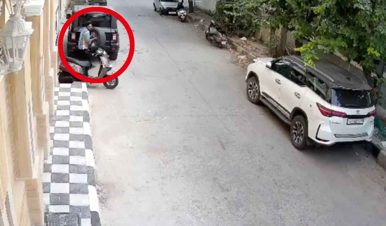 Watch: Spare tyre thefts target Mahindra Thar SUVs in Hyderabad’s Old City
